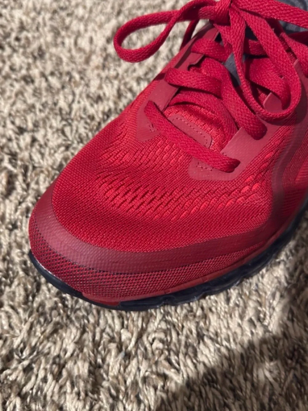 Nike Red Low-Top Running Shoes with Black Accents